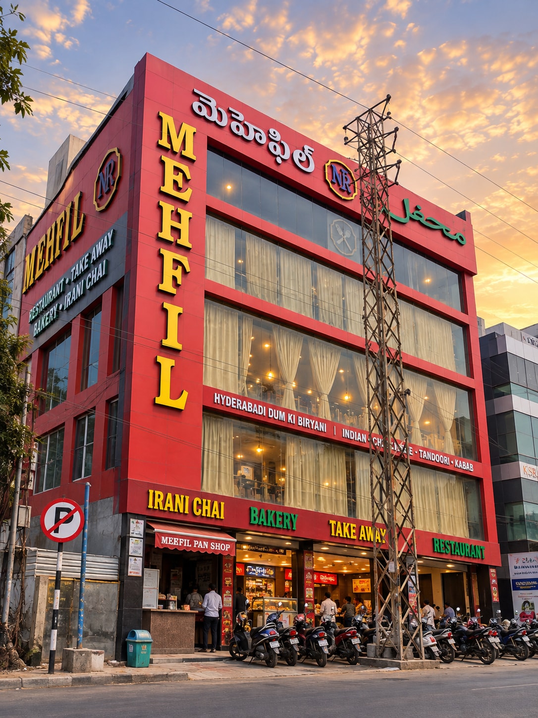 Mehfil Nizampet X Road, photographed from the street