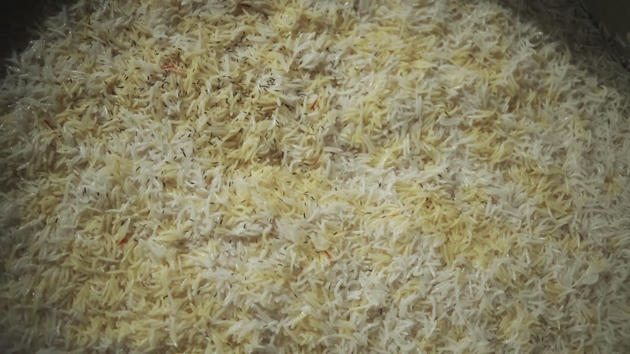 Cooked basmati rice, close up